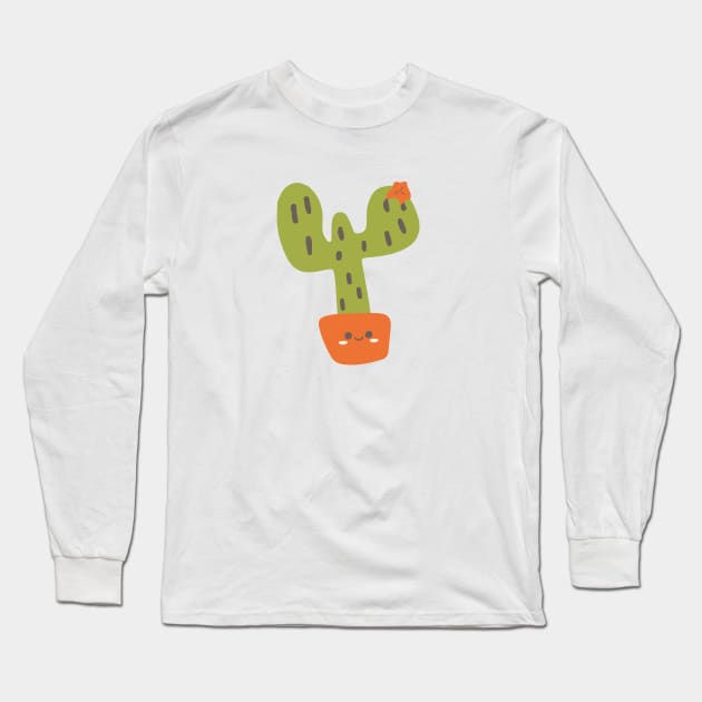 cute Cactus Long Sleeve T-Shirt by Kutaitum